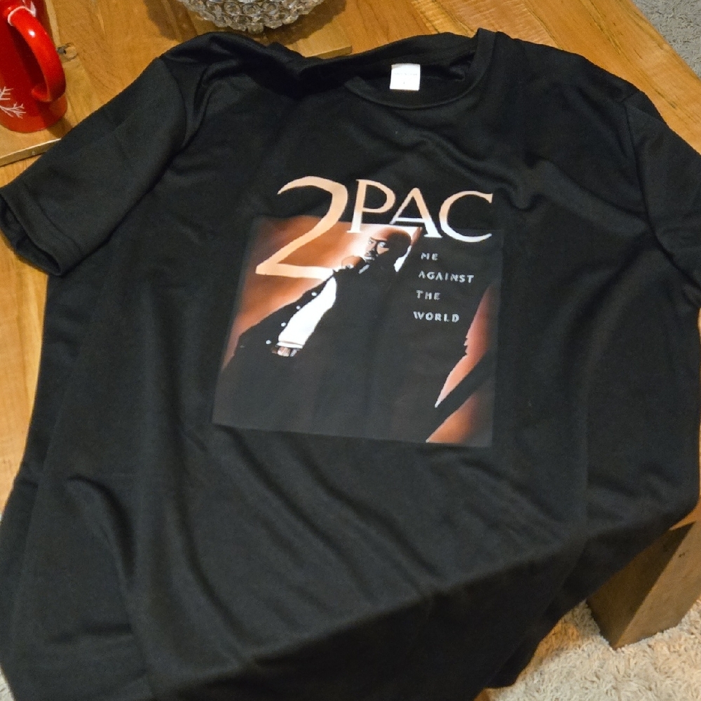 2Pac Black Graphic Tee for Men